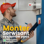 Serwisant/Instalator/Monter systemów PPOŻ. Warszawa, od zaraz