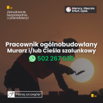 Pracownik ogólnobudowlany – Murarz i/lub Cieśla szalunkowy/Zbrojarz. Niemcy, niemiecka umowa.